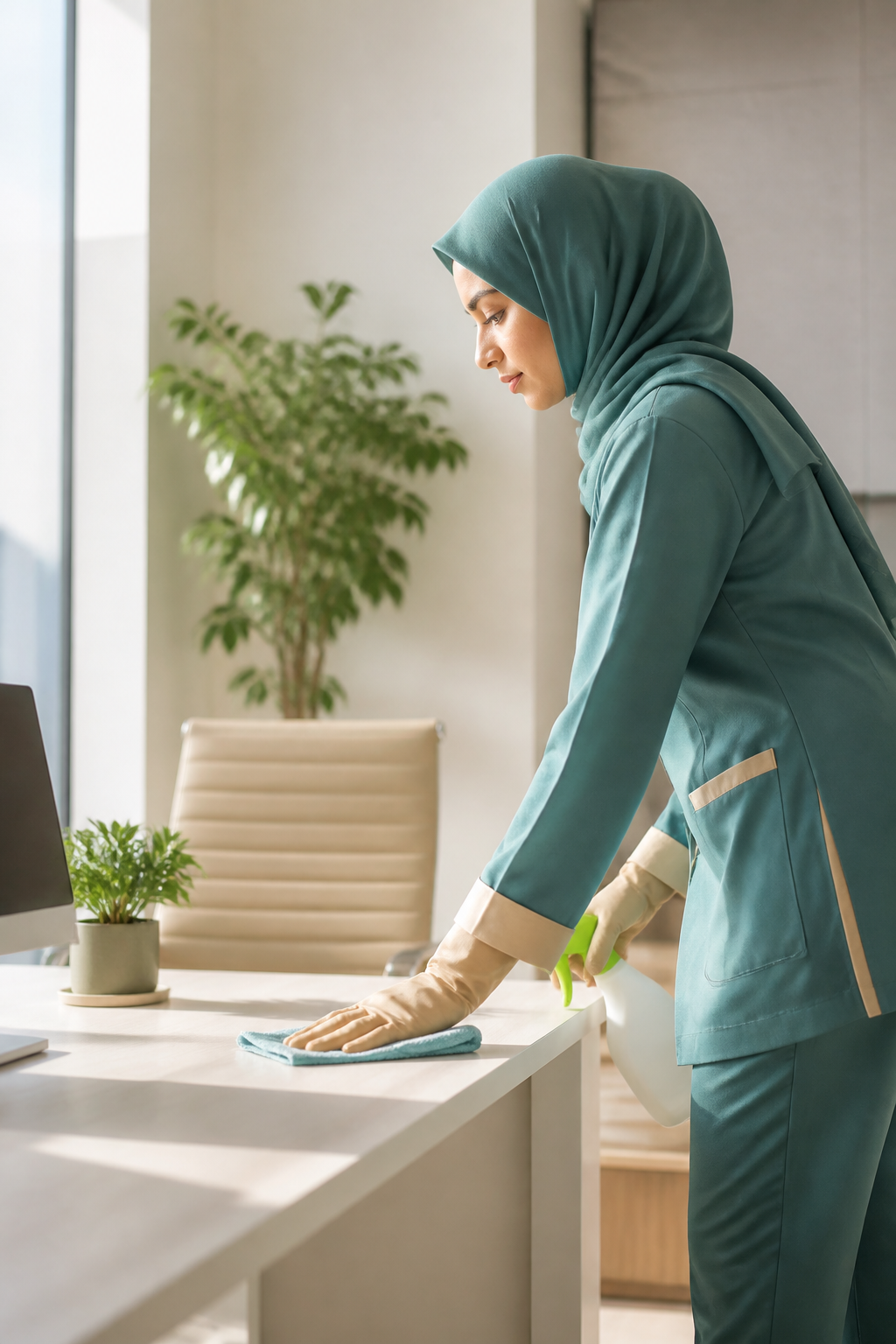 عاملة تنظيف محترفة من CLEANOVA
